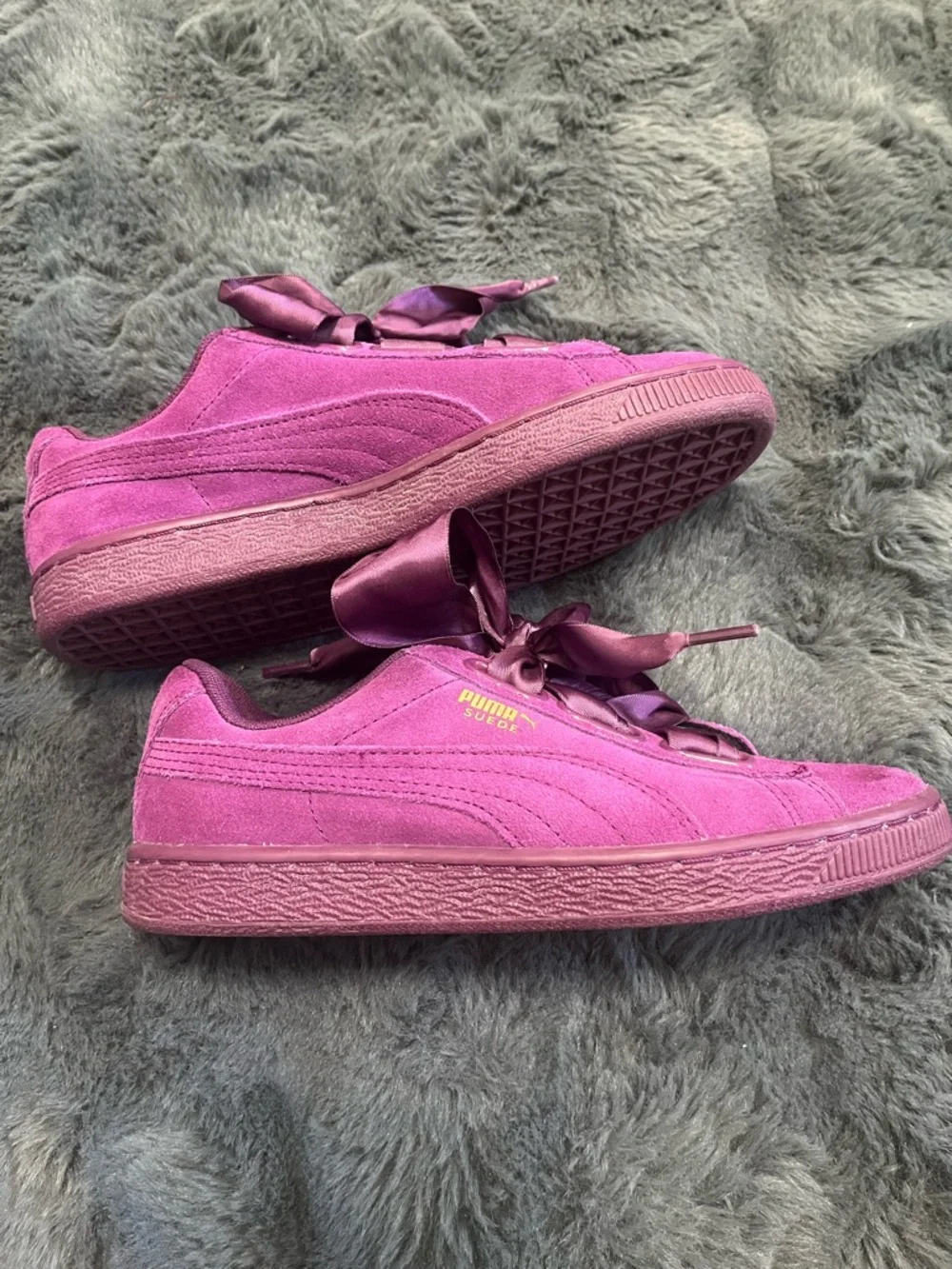 Puma Women's Suede Sneakers - Purple with Gold Accent